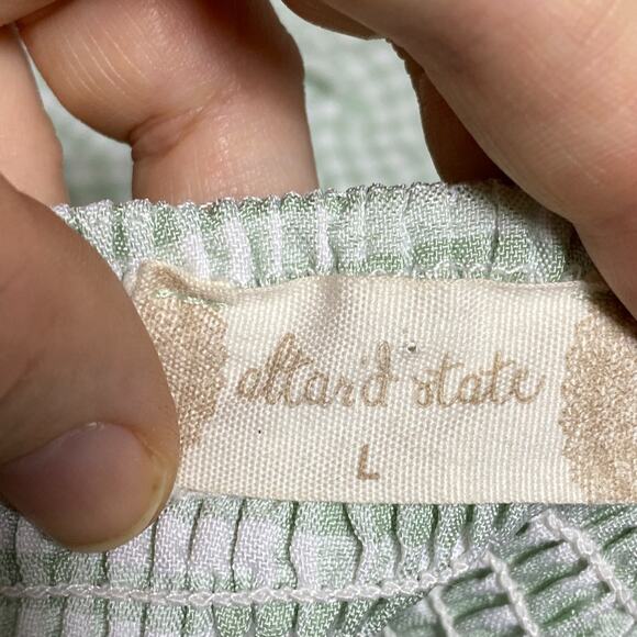 Altard State Womens Tiered Midi Dress Size L Prairie Cottagecore Gingham Smocked - Picture 4 of 9